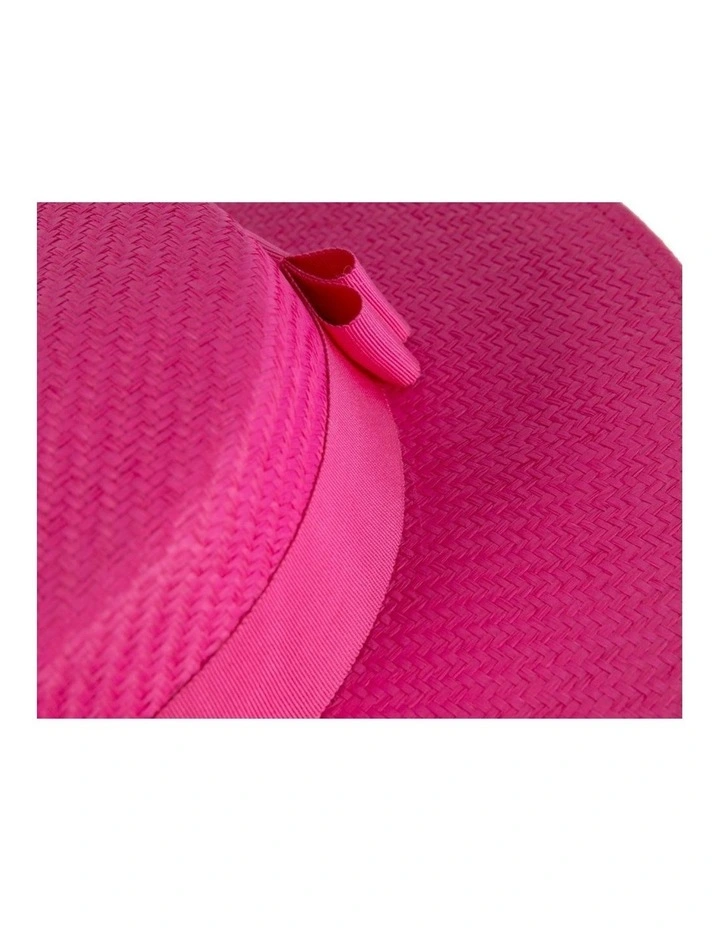 MA867F Boater Hat in Fuchsia image 6