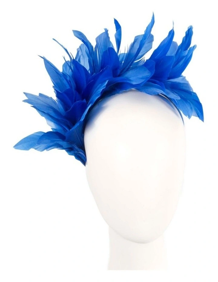 Feather MA893RB Fascinator Headband in Royal Blue image 2
