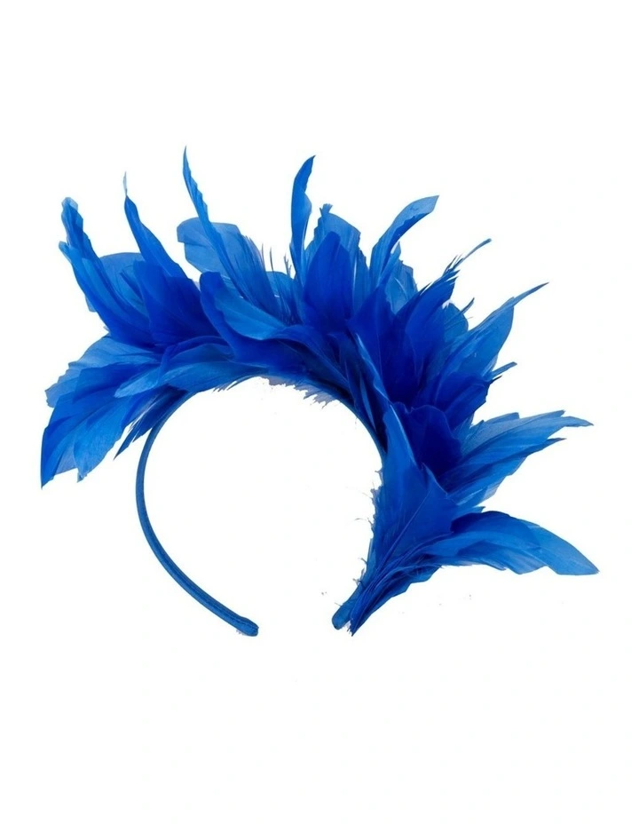 Feather MA893RB Fascinator Headband in Royal Blue image 4