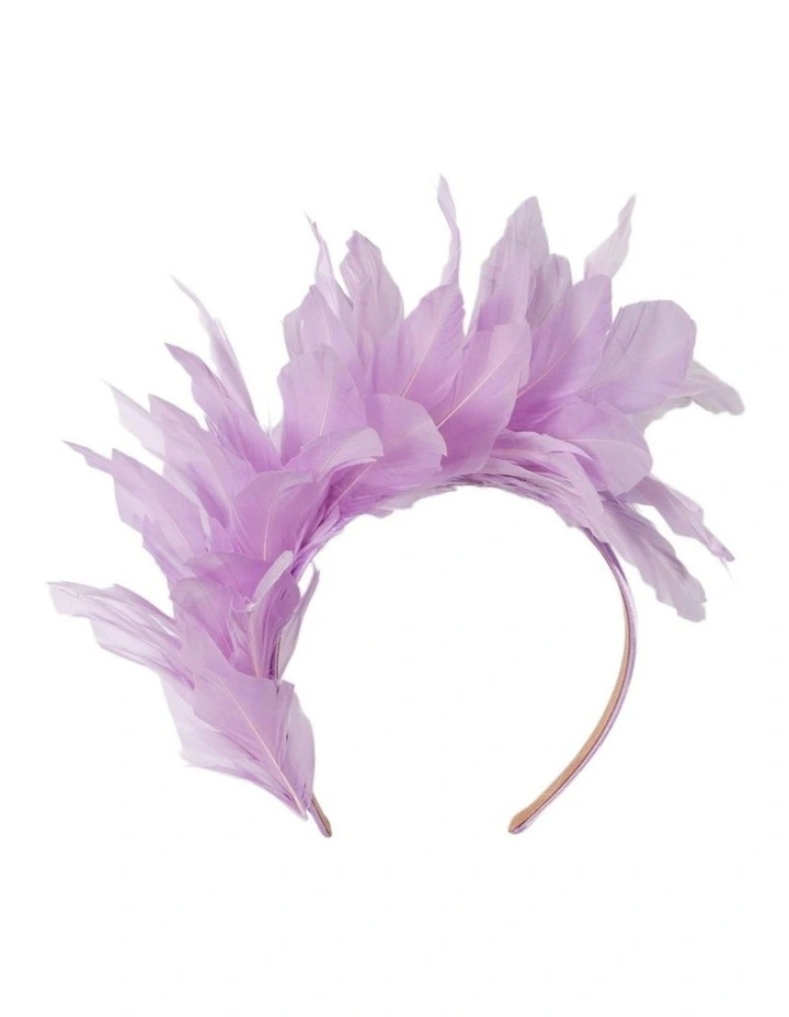 Feather MA893LI Fascinator Headband in Lilac image 1