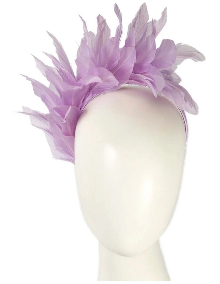 Feather MA893LI Fascinator Headband in Lilac image 2