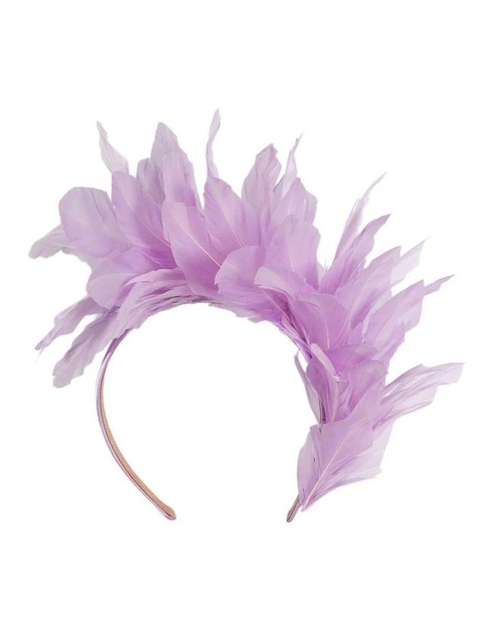 Feather MA893LI Fascinator Headband in Lilac image 4