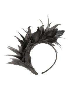 Feather MA893B Fascinator Headband in Black