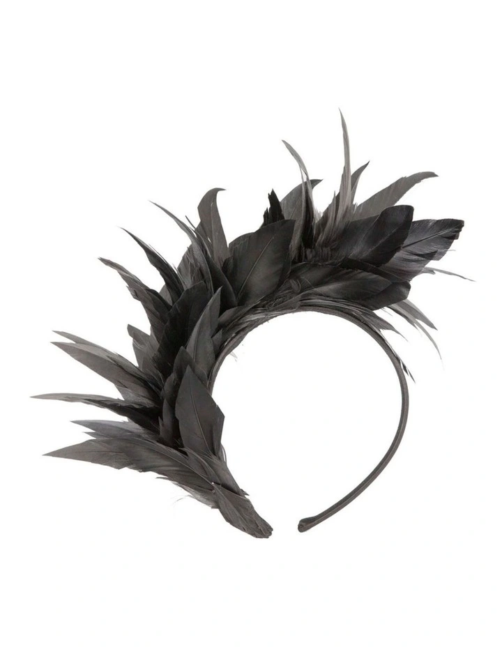 Feather MA893B Fascinator Headband in Black image 1