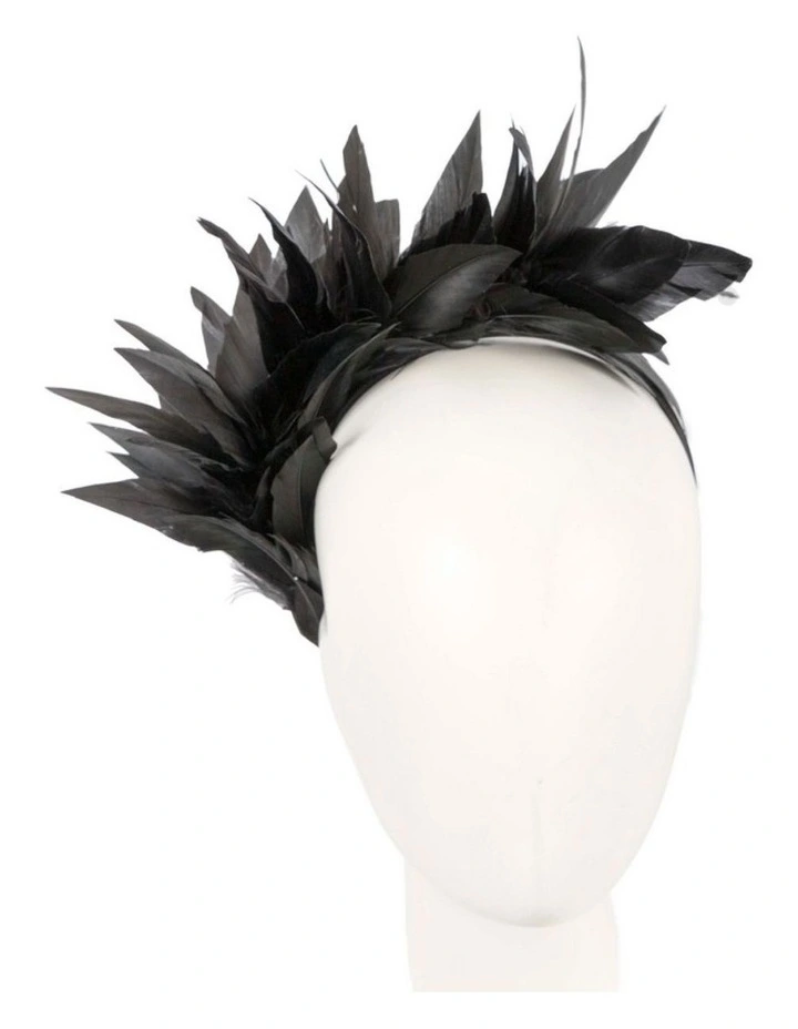 Feather MA893B Fascinator Headband in Black image 2