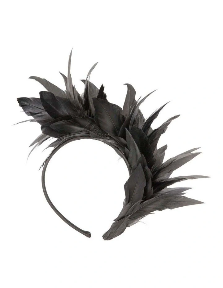 Feather MA893B Fascinator Headband in Black image 4