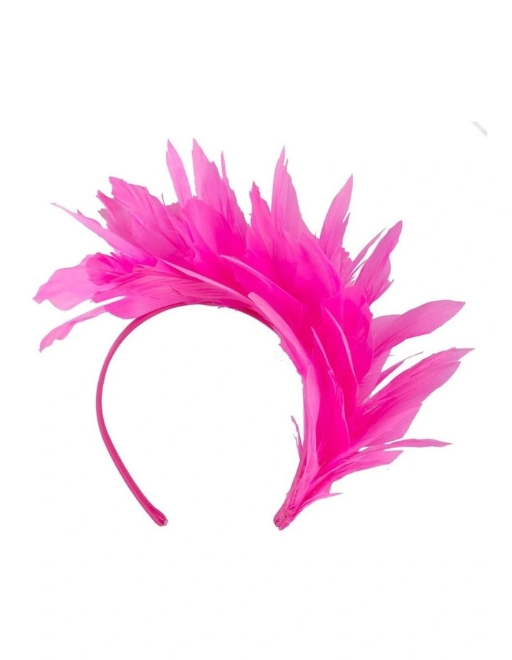 Feather MA893HP Fascinator Headband in Hot Pink image 4