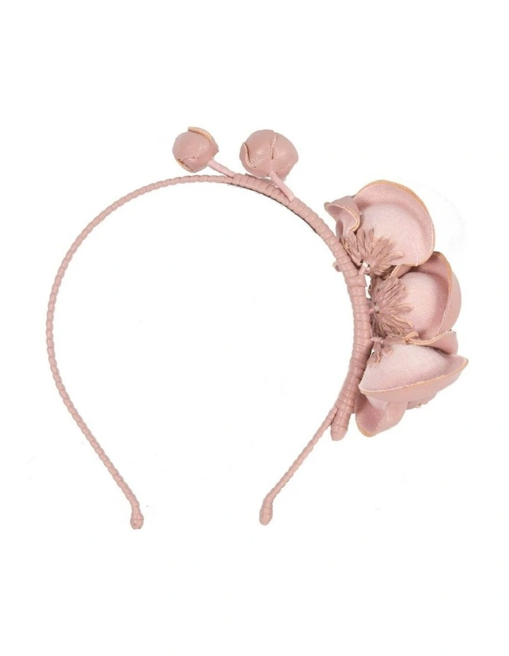 Faux Leather Flower J377TP Headband Fascinator in Taupe image 4