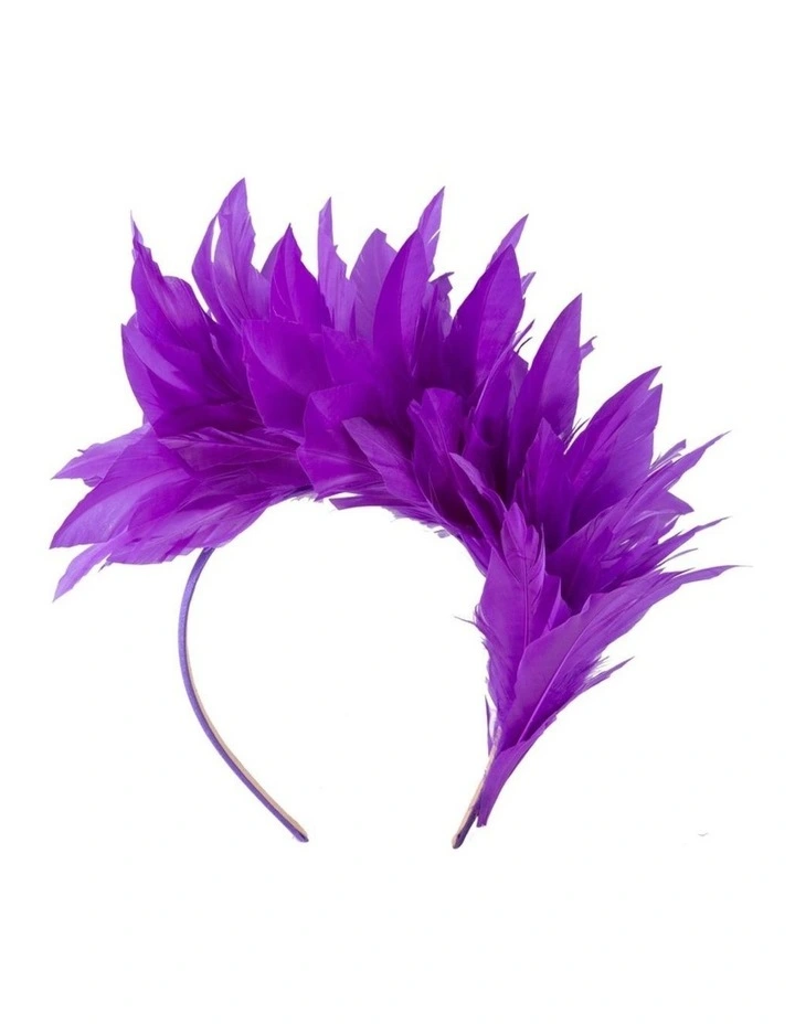 Feather MA893PR Fascinator Headband in Purple image 4
