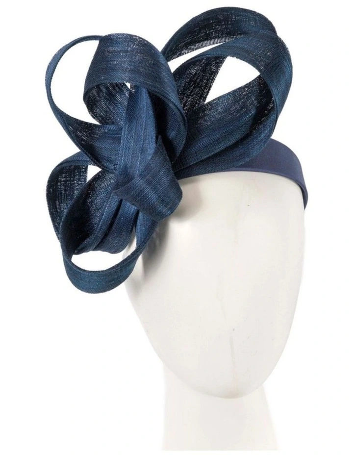 Abaca Loops S288N Racing Fascinator in Navy image 2