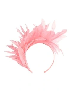 Feather MA893PI Fascinator Headband in Pink