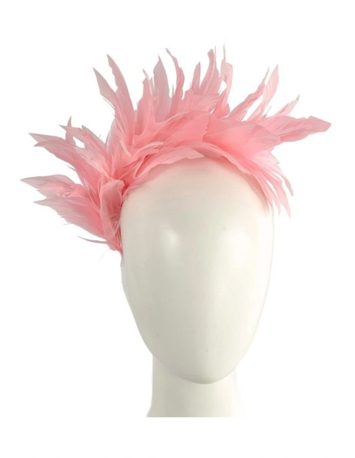 Feather MA893PI Fascinator Headband in Pink image 2