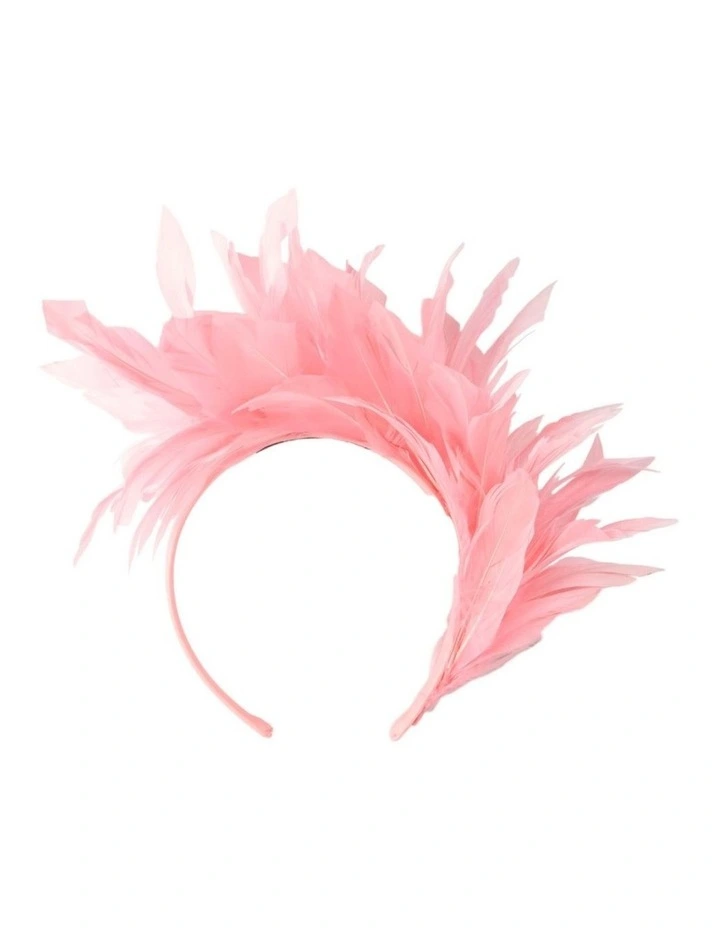 Feather MA893PI Fascinator Headband in Pink image 4