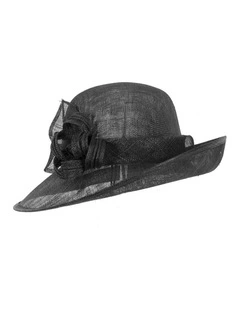 Max Alexander Black Sinamay Cloche Hat MA871 MA871B