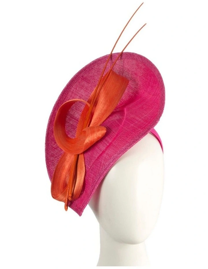 Large Sinamay MA872FOR Fascinator in Fuchsia And Orange image 2