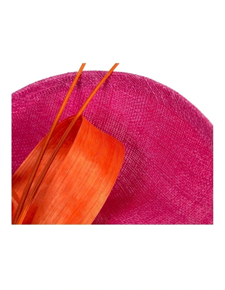Large Sinamay MA872FOR Fascinator in Fuchsia And Orange image 3