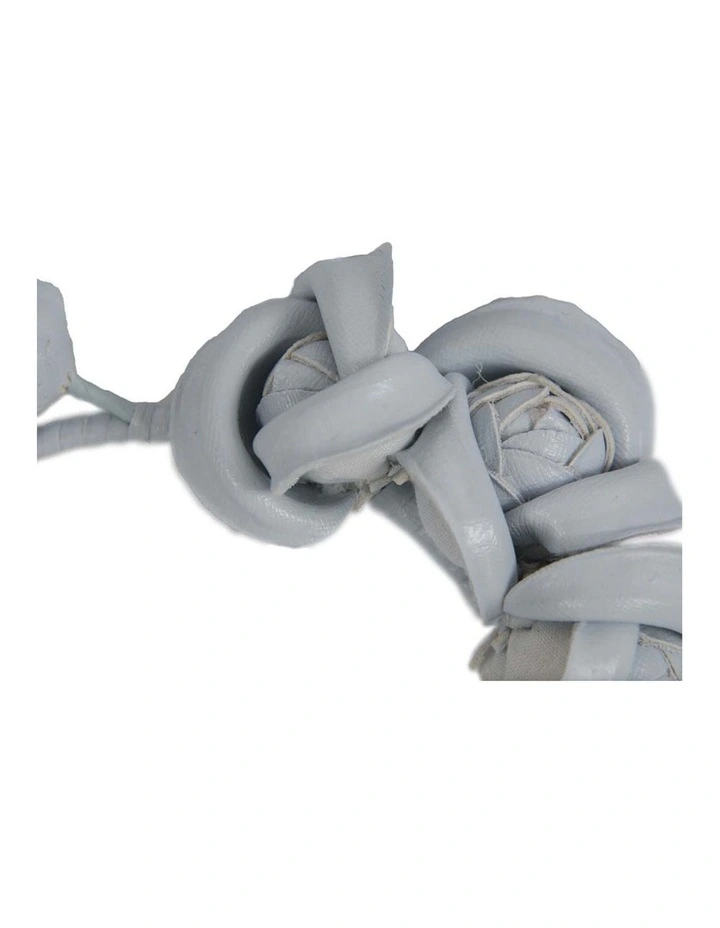 Faux Leather Flower J377LBL Headband in Light Blue image 3