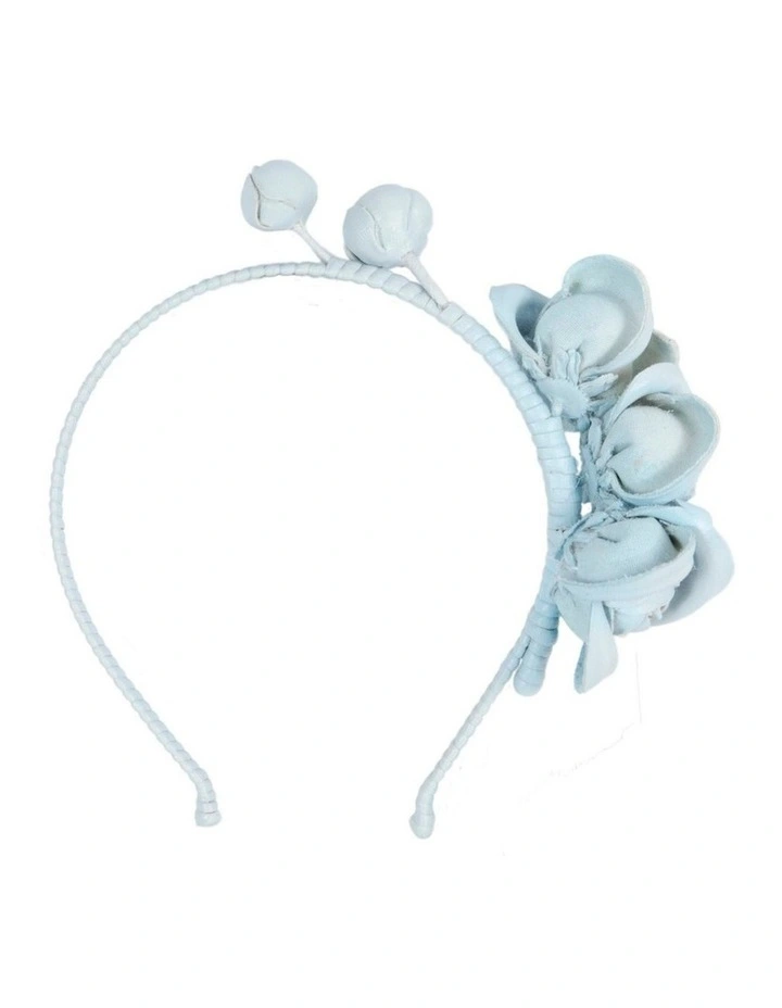 Faux Leather Flower J377LBL Headband in Light Blue image 4