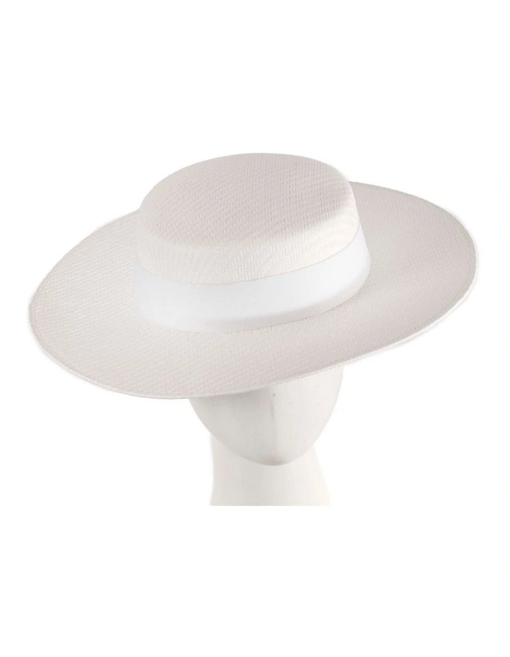 MA867W Boater Hat in White image 2