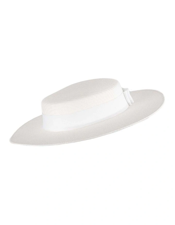 MA867W Boater Hat in White image 3