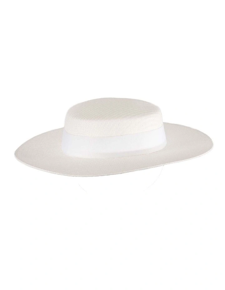 MA867W Boater Hat in White image 4