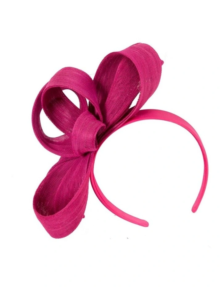 Abaca Loops S288F Racing Fascinator in Fuchsia image 1