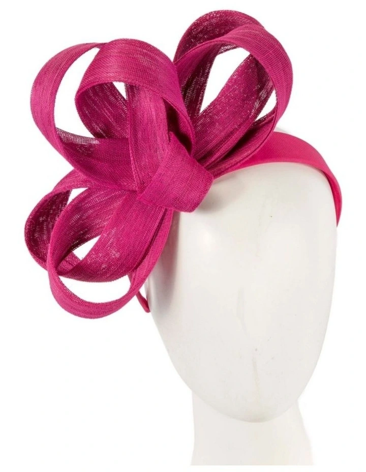Abaca Loops S288F Racing Fascinator in Fuchsia image 2