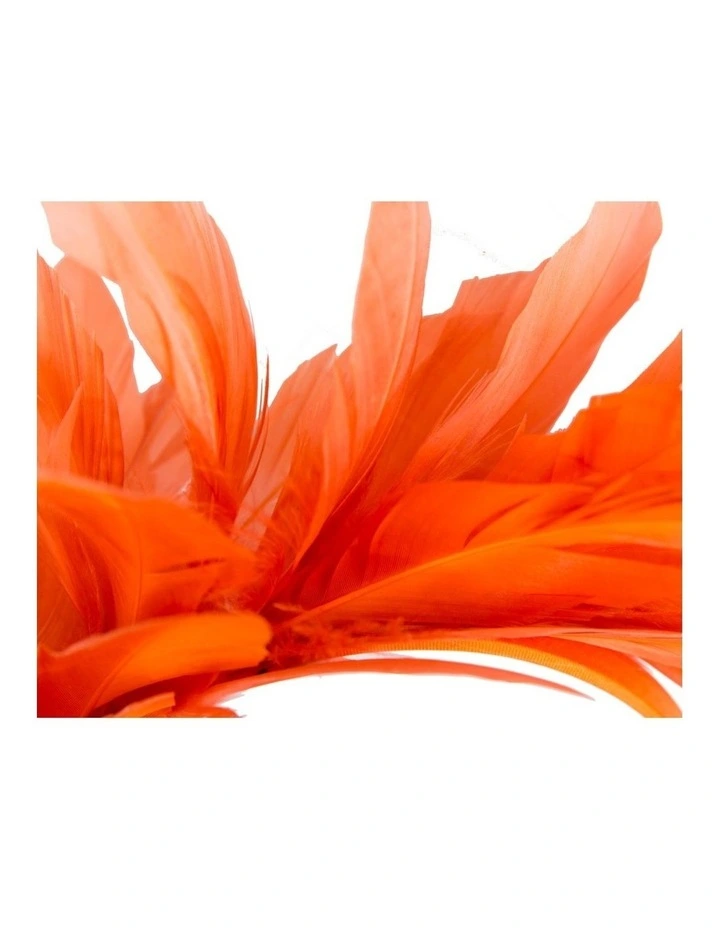 MA893OR Feather Fascinator Headband in Orange image 3
