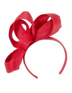 Abaca Loops S288R Racing Fascinator in Red