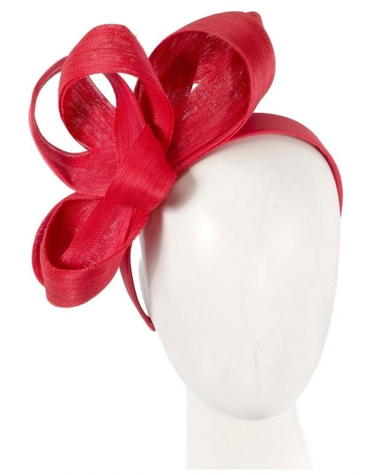 Abaca Loops S288R Racing Fascinator in Red image 2