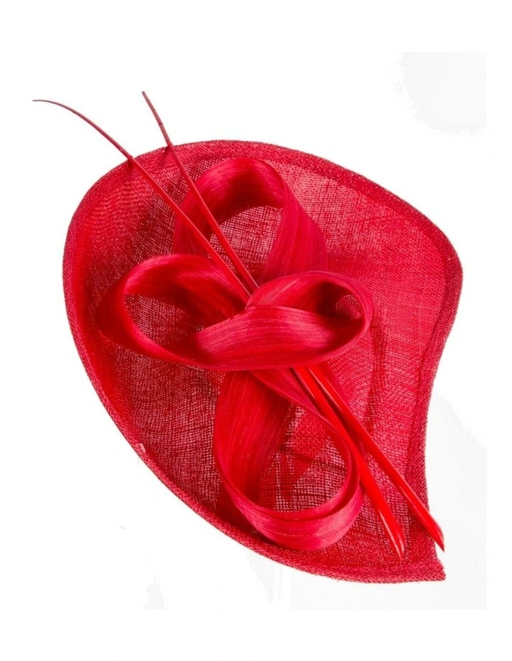 Large Sinamay MA872R Fascinator Headband in Red image 3