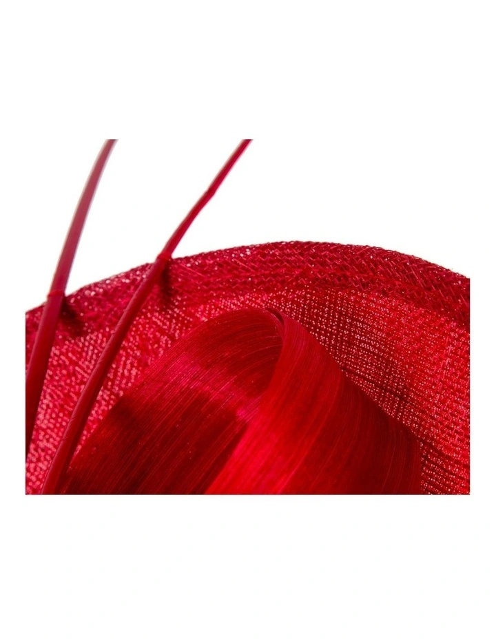 Large Sinamay MA872R Fascinator Headband in Red image 4