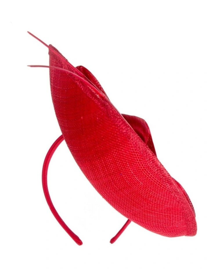 Large Sinamay MA872R Fascinator Headband in Red image 5