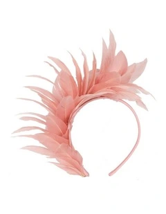 Feather MA893DP Fascinator Headband in Dusty Pink