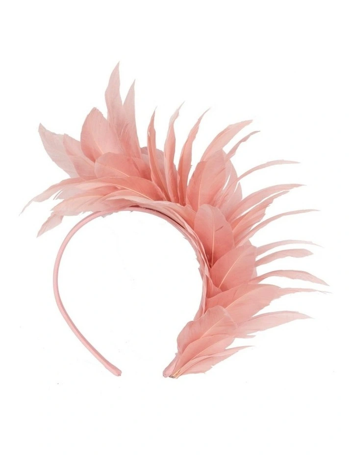 Feather MA893DP Fascinator Headband in Dusty Pink image 4