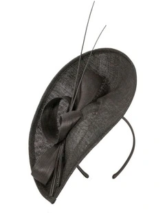 Large Sinamay MA872B Fascinator Headband in Black