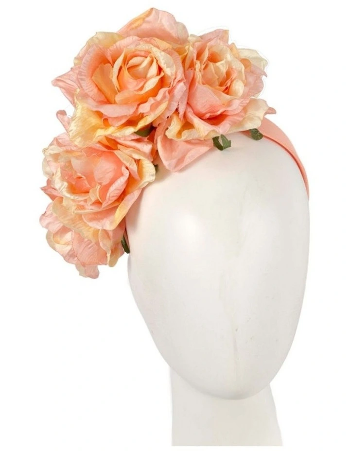 Large Flower MA887PIY Fascinator Headband in Pink And Yellow image 2