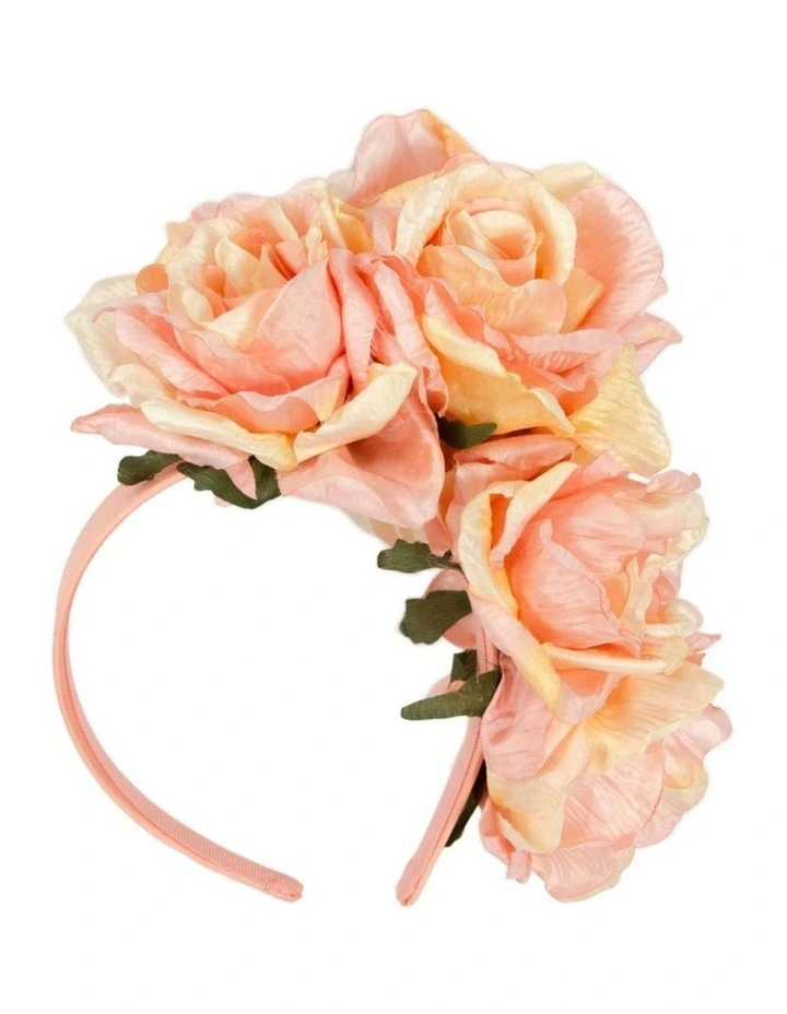 Large Flower MA887PIY Fascinator Headband in Pink And Yellow image 4
