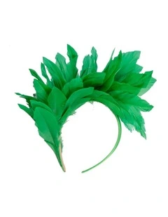 Feather MA893GRN Fascinator Headband in Green