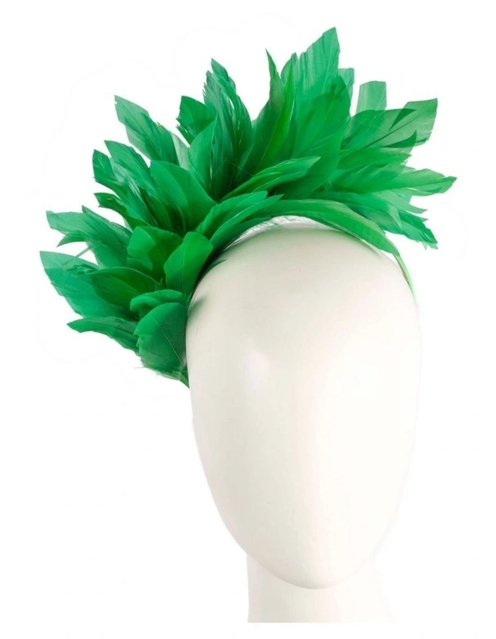 Feather MA893GRN Fascinator Headband in Green image 2
