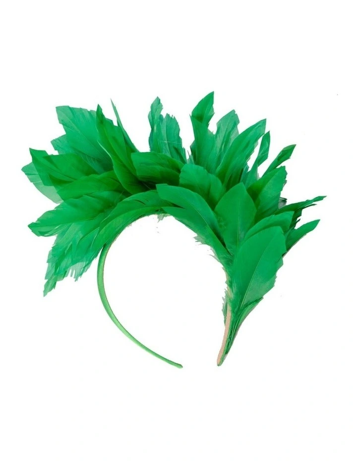 Feather MA893GRN Fascinator Headband in Green image 4