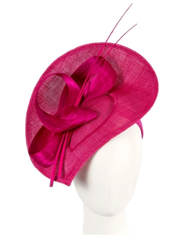 Large Sinamay MA872F Fascinator in Fuchsia image 2