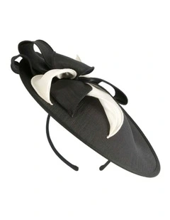 Shantung MA989BC Fascinator in Black And Cream