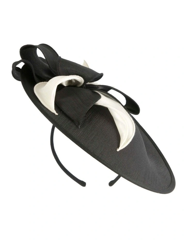 Shantung MA989BC Fascinator in Black And Cream image 1