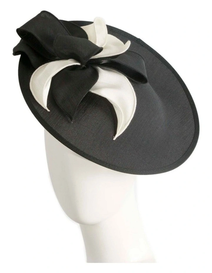 Shantung MA989BC Fascinator in Black And Cream image 2