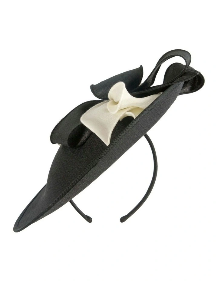 Shantung MA989BC Fascinator in Black And Cream image 4