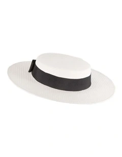 MA867WB Boater Hat in Cream/White