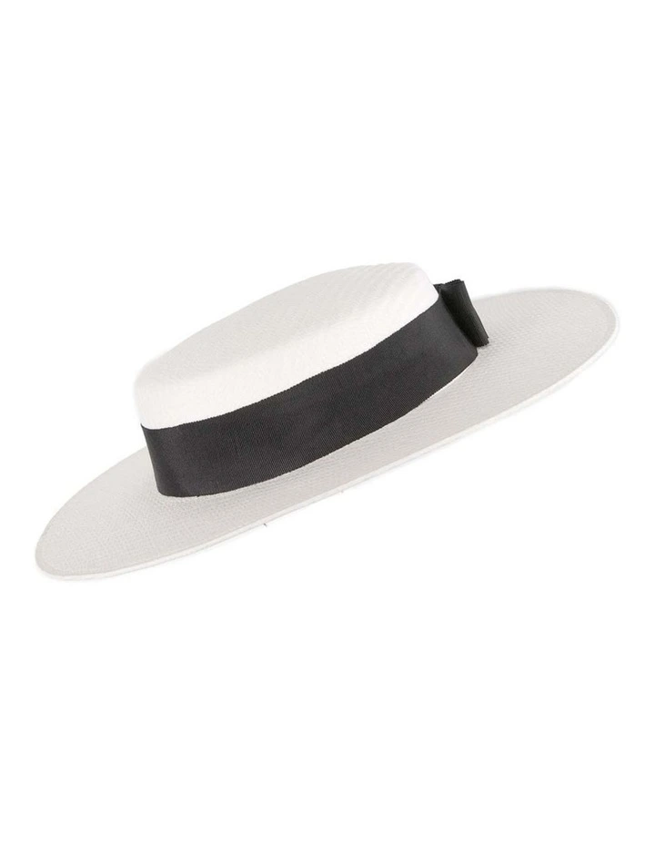 MA867WB Boater Hat in Cream/White image 3