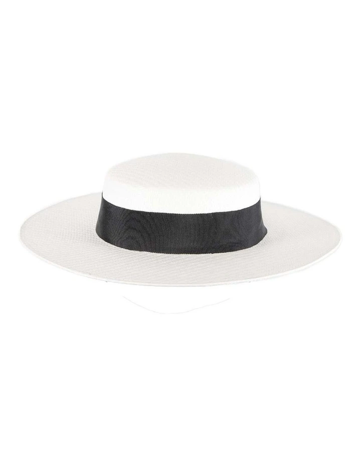 MA867WB Boater Hat in Cream/White image 4