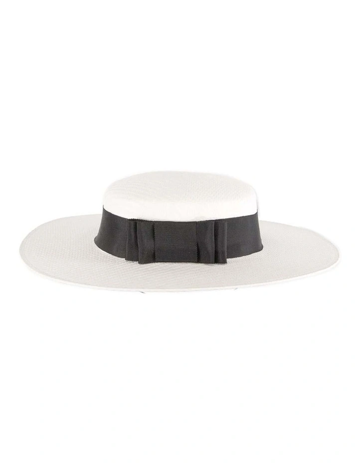 MA867WB Boater Hat in Cream/White image 5